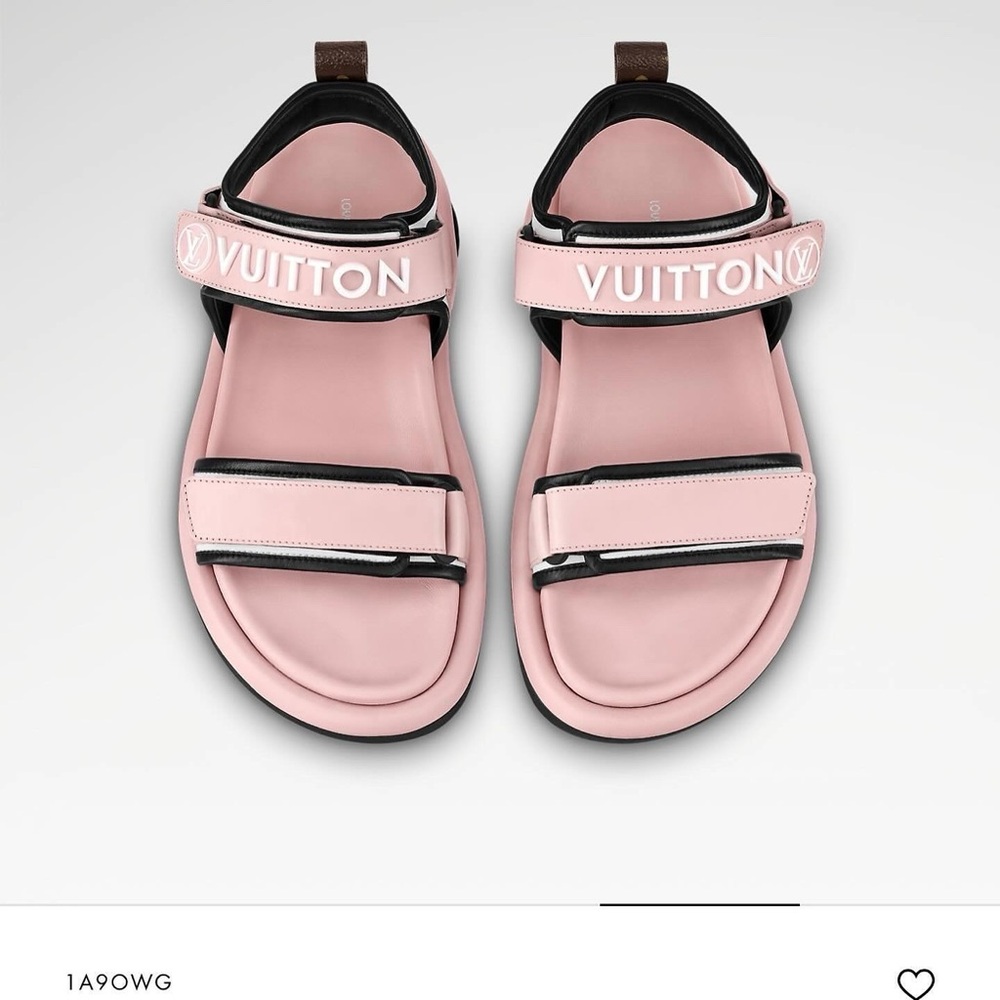 Authentic Louis Vuitton pool pillow flat comfortsandals 38 in pink